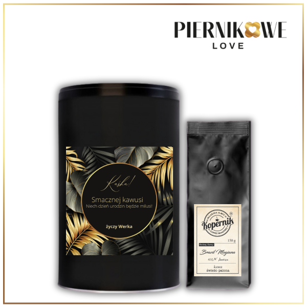 URODZINOWE LISTKI PUSZKA Z KAWĄ CZARNA - PREZENT NA URODZINY